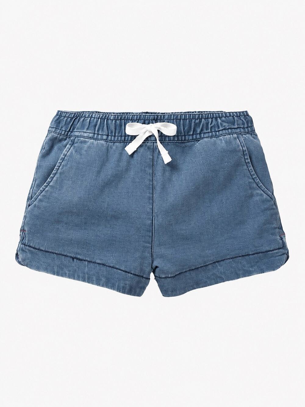 Mini Boden Girls' Chambray Denim Pull-On Shorts Size 10